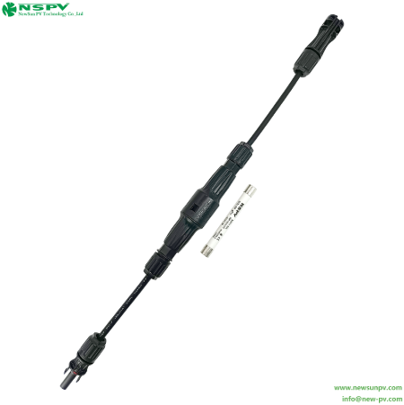 Straight Solar Panel Wiring Harness In-line Fuse Connector 1500vdc