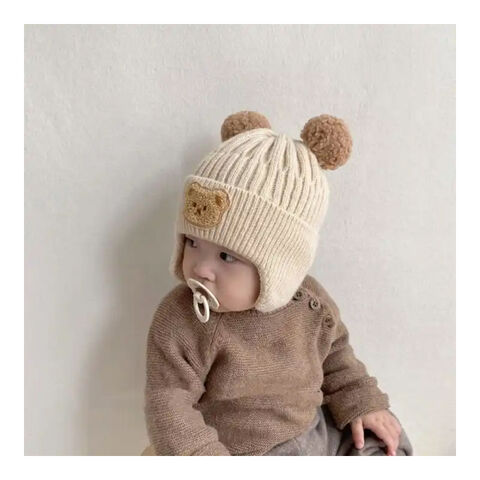 6 pièces nouveau-né bébé chapeau ours oreilles infantile casquettes bébé  garçon fille enfant en bas âge chapeaux infantile bonnet casquettes pour  0-3