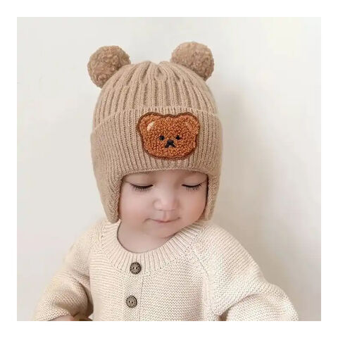 6 pièces nouveau-né bébé chapeau ours oreilles infantile casquettes bébé  garçon fille enfant en bas âge chapeaux infantile bonnet casquettes pour  0-3