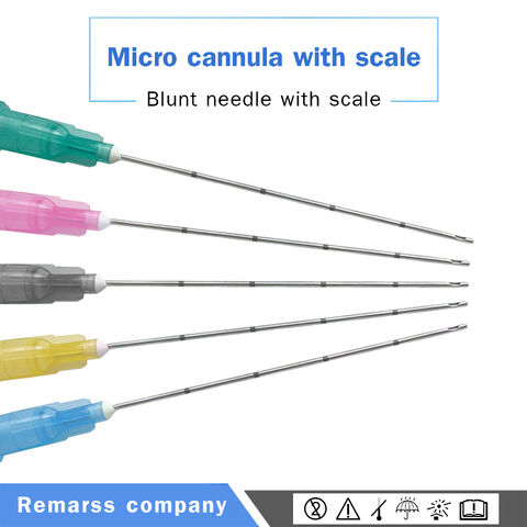 Cánula de punta roma con envío gratuito 2024, microcánula 27G 50mm para estética