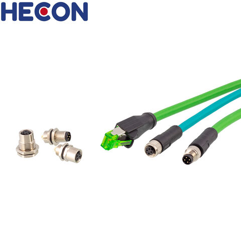 Conector M8 Macho Recto Sobremoldeado sin Blindaje 3 4 5 6 8 Pines Boca Metálica Conector M8 Impermeable Personalizado