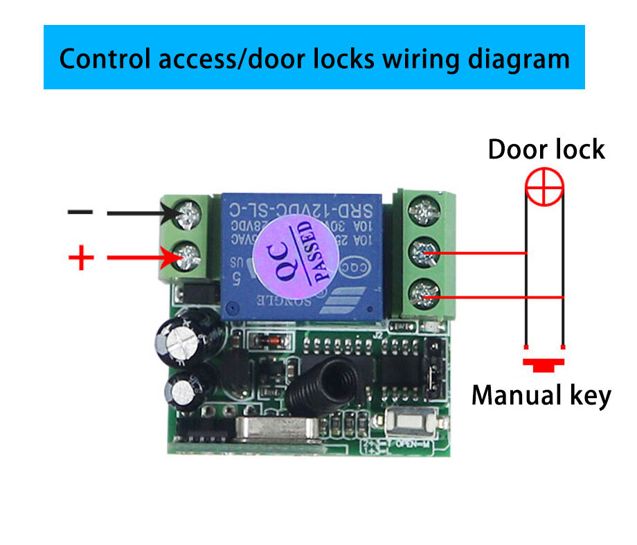 DIANN 2 Channel Multi-Function Remote Control Switch DC 12V 24V 36V 48V  Wireless Remote Switch 433Mhz Transmitter for Doors, Cars, Lights (3 Keys)