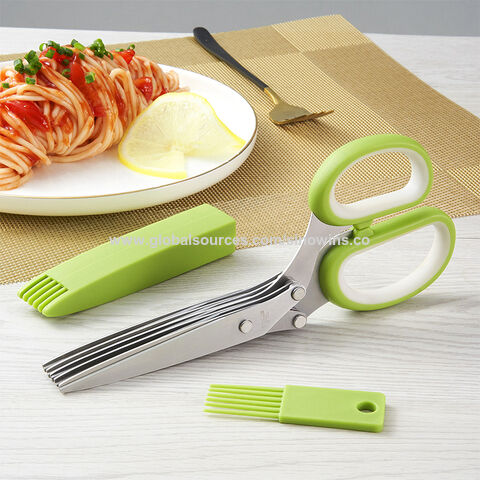 Herb Cutter Scissors 5 Blade Scissors Kitchen Multipurpose Cutting