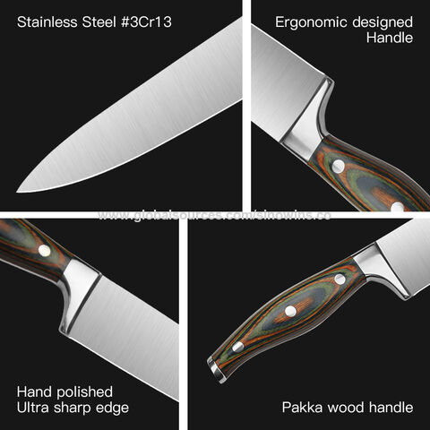 Professional Stainless Steel Kitchen Knife With Ergonomics Pakka