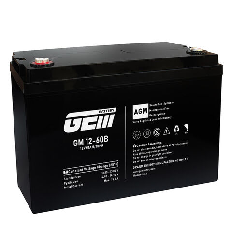 بطارية GEM 12V 60AH AGM VRLA قابلة لإعادة الشحن حمض الرصاص لنظام الطاقة الشمسية/نظام UPS CPX 60-12/PK12V60H