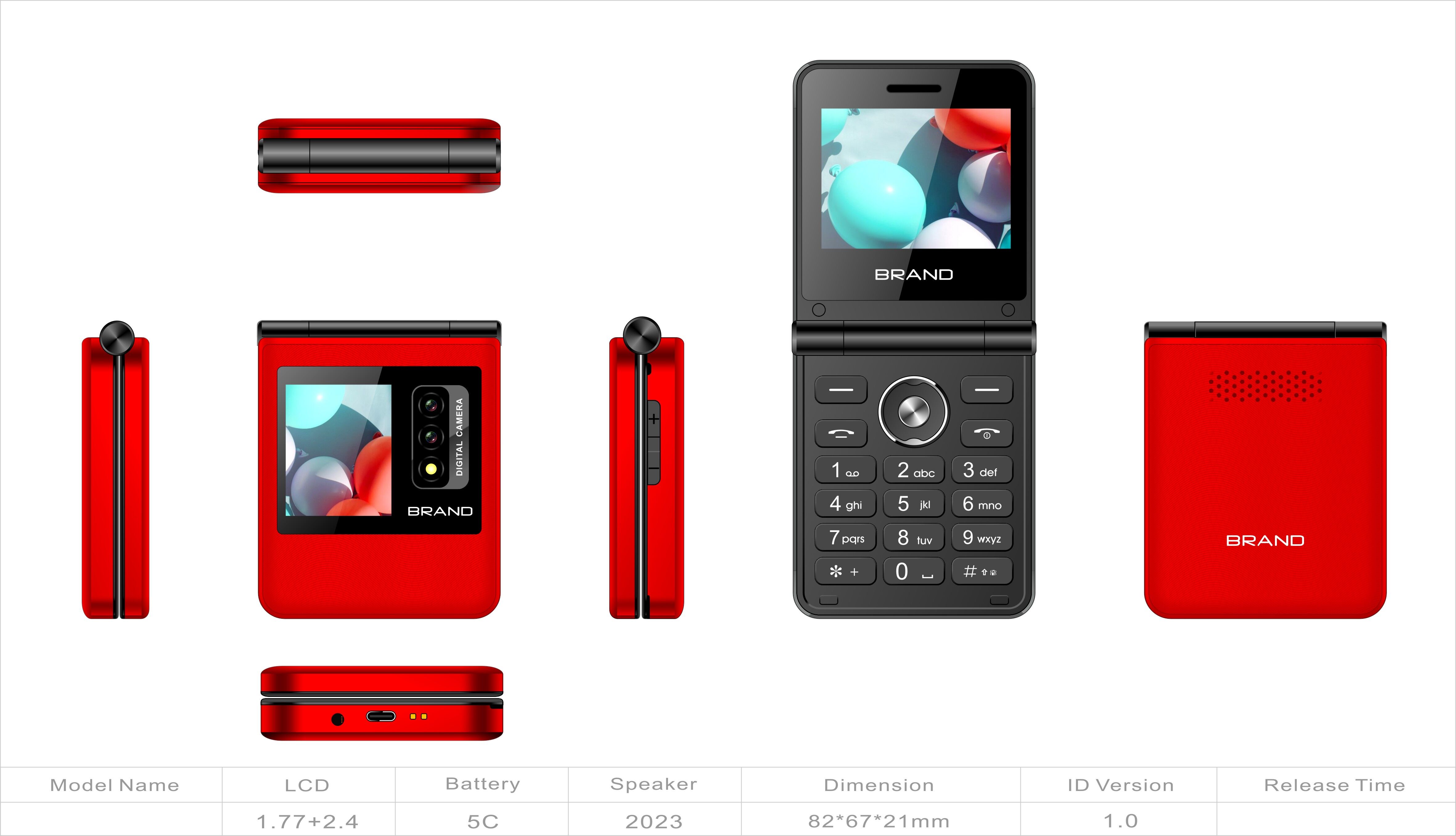 thumbnail image 2 of China 2.4 1.77 Inch Dual Screen Flip Senior Phone GSM Dual Sim Large 2 of 11