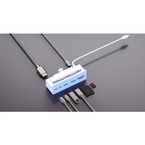 Adaptador Hub USB para iMac, Accesorios 8 en 1 para iMac: 3 USB-C 5Gbps, USB-A 5Gbps, PD 100W HDTV, SD/TF para iMac de 24 pulgadas
