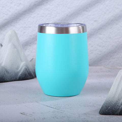 Source wholesale bulk cheap stainless steel straight travel wine cups  coffee egg mug tumbler with lid on m.