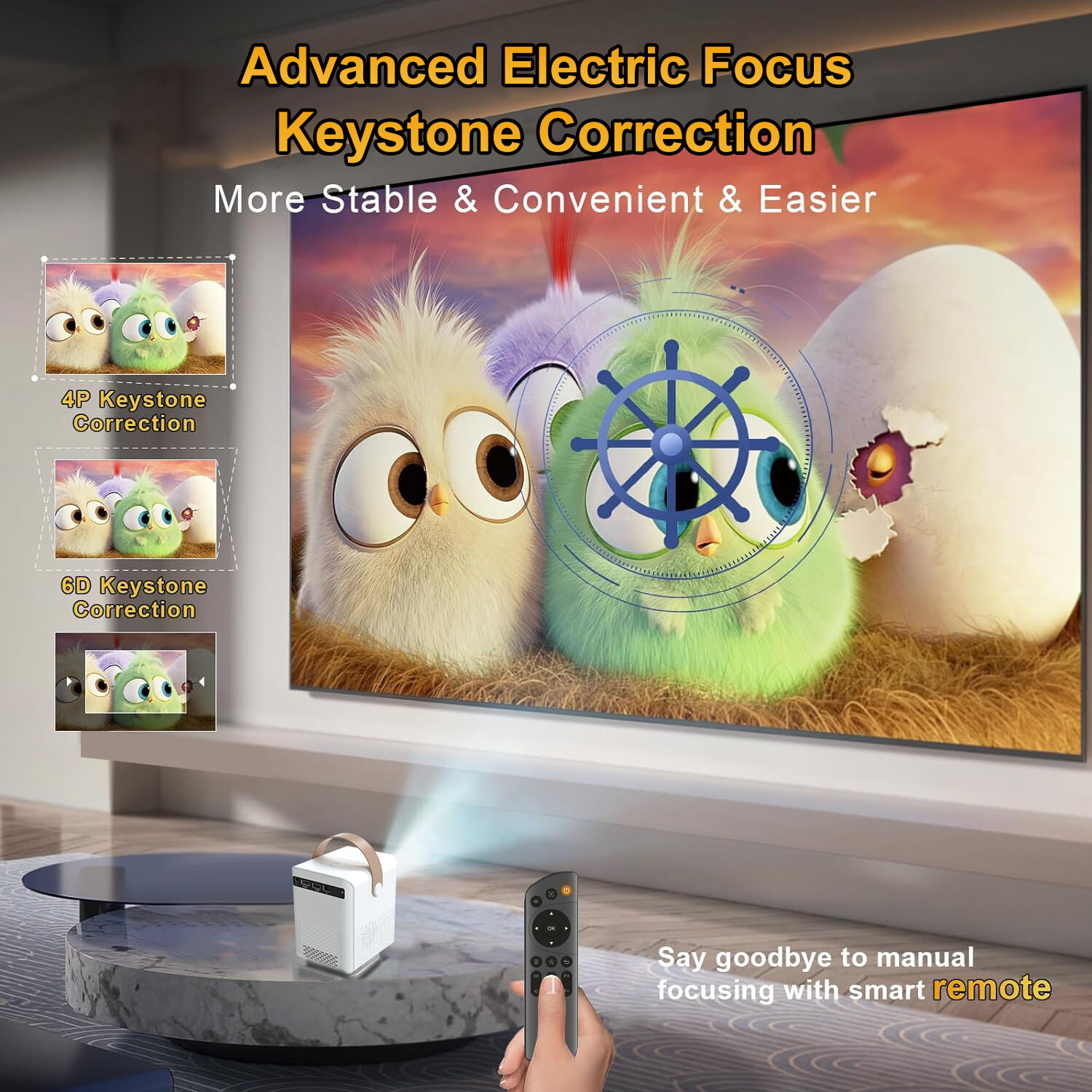 Auto Focus Projector Zoom Function 1080p Home Theater Projectors Wifi