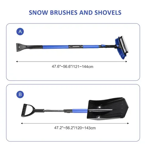 Windshield Ice Scrapers, 47.2 Snow Brush with Squeegee