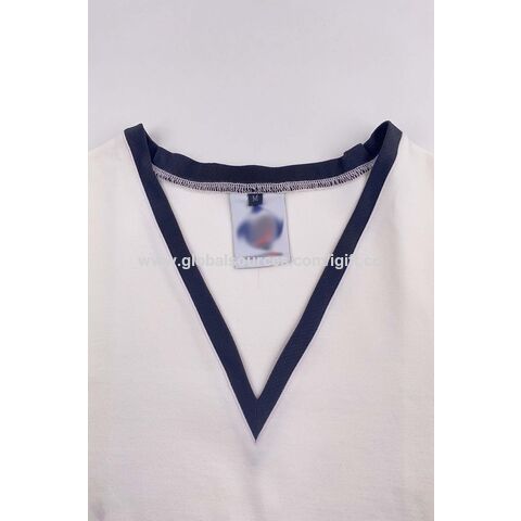 Schnelle Lieferung Sommer Damenmode Kurzarm Club V-Ausschnitt Weiße Crop Tops T-Shirts Lässige Kleidung