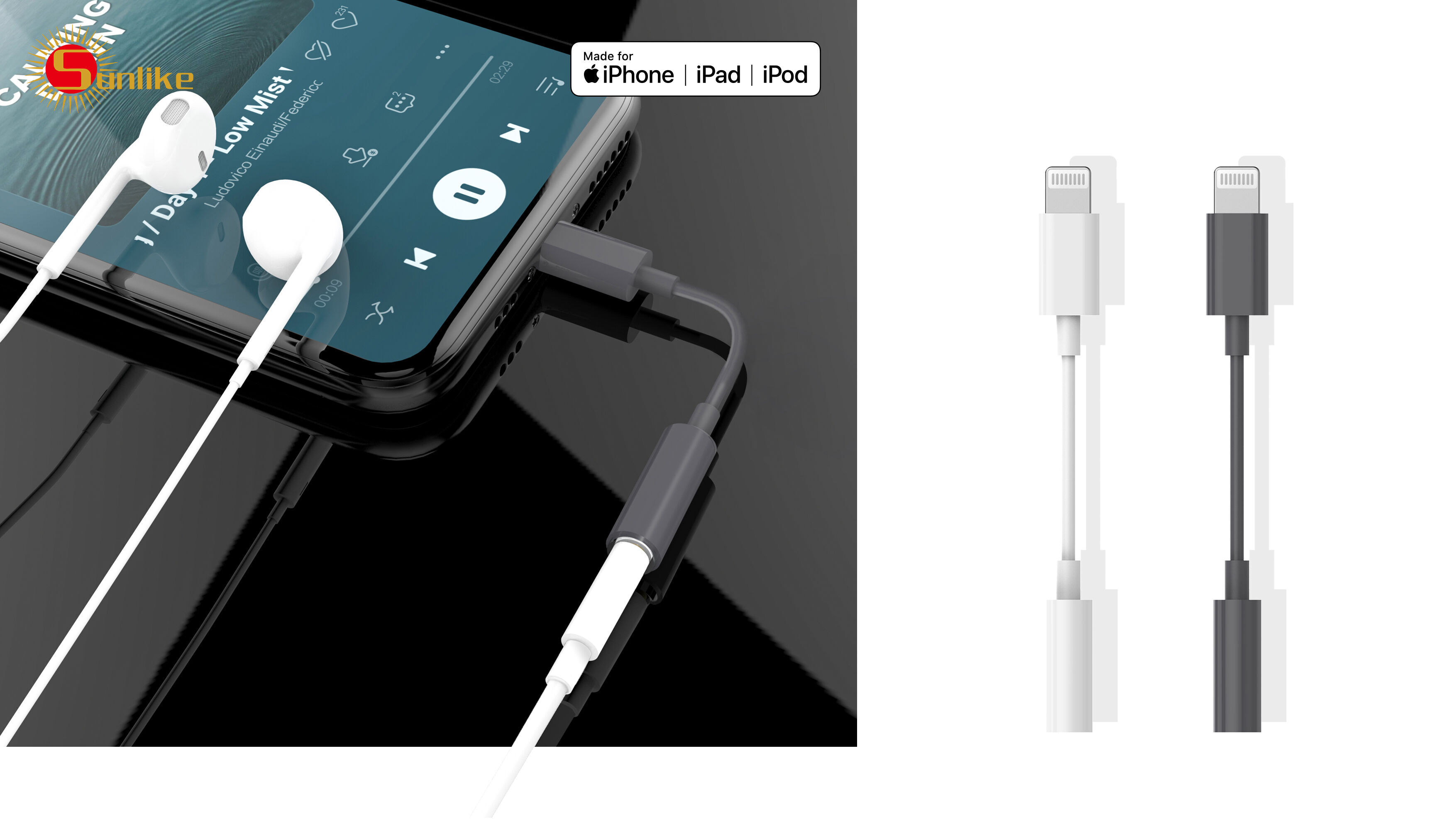 Paquete de 2 auriculares Apple para iPhone, auriculares con cable Lightning  [certificados MFi] con micrófono integrado y control de volumen con cable