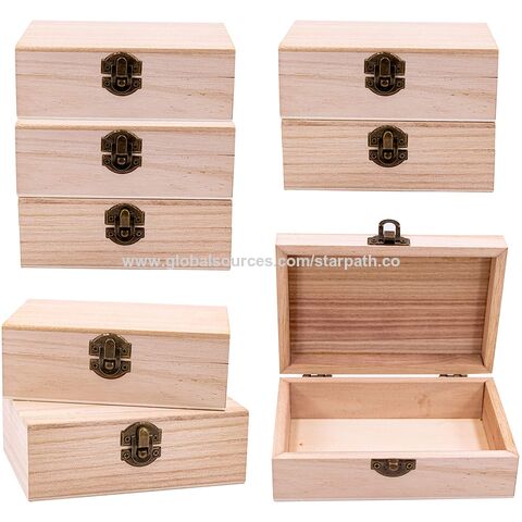 Unfinished Unpainted Wooden Jewelry Box Treasure Chest With Art Brushes Wood  Natural Pine Box Wooden Box With Hinged Lid For Diy, Wooden Gif Box,  Trinket Storage Box, Wooden Storage Box - Buy