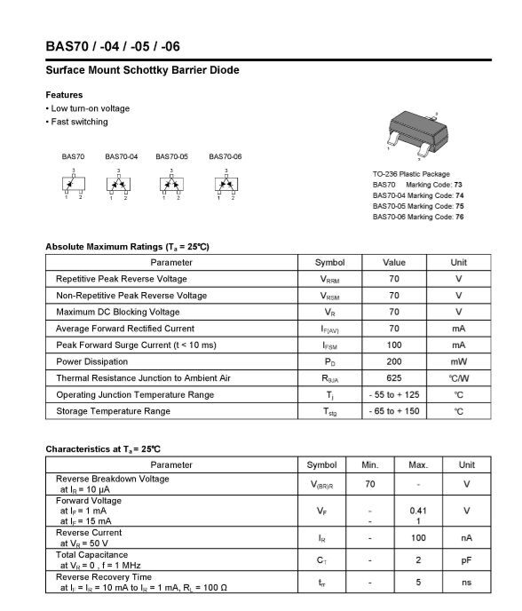 Buy Wholesale China Surface Mount Schottky Barrier Diode & Diode at USD