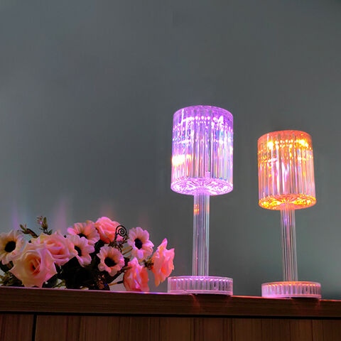Lampe de chevet tactile Crystal Dimmable Table Lampe Sans Fil Nuit Décor Usb  Rechargeable Mood Light Pour Salon Chambre Restaurant Bar Hôtel