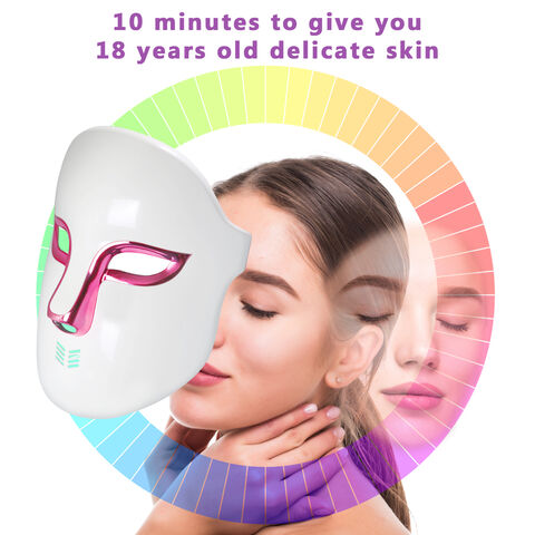 Máscara facial de terapia de luz, rejuvenecimiento, aprobado por la FDA,  PDT LED, terapia de luz roja facial y cuello, máquina de elevación y  apriete