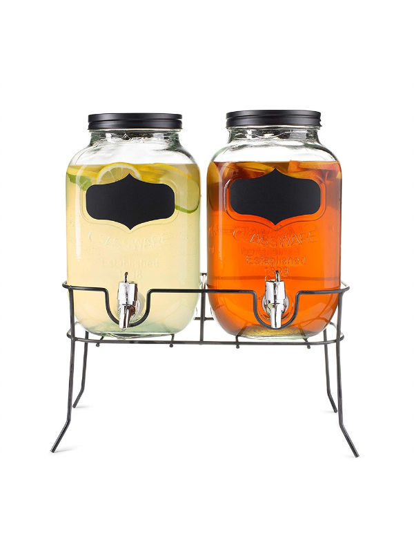 3L Transparent Glass Juice Jar with Faucet Sealed Bubble Wine Jar