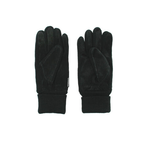 Warme, doppellagige, weiche Acryl-Strick-Winterhandschuhe mit Leder-Thinsulate-Fütterung