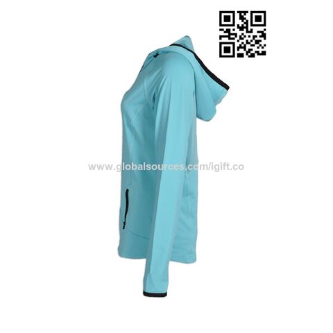 Sudadera con Capucha y Media Cremallera Azul para Mujer - Conjunto Deportivo Casual