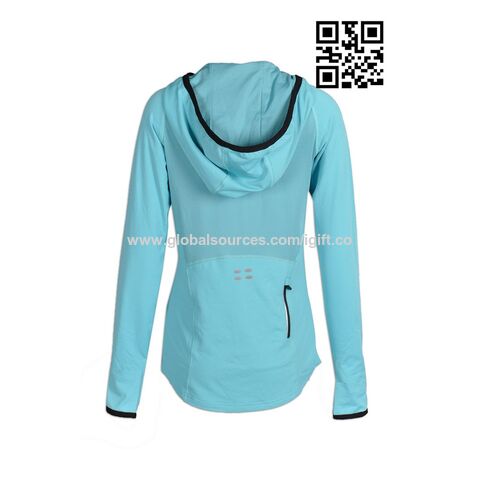 Sudadera con Capucha y Media Cremallera Azul para Mujer - Conjunto Deportivo Casual