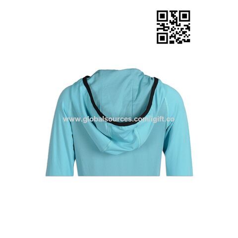 Sudadera con Capucha y Media Cremallera Azul para Mujer - Conjunto Deportivo Casual