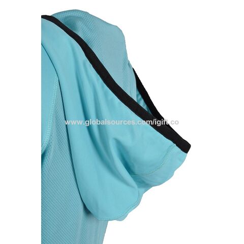 Sudadera con Capucha y Media Cremallera Azul para Mujer - Conjunto Deportivo Casual