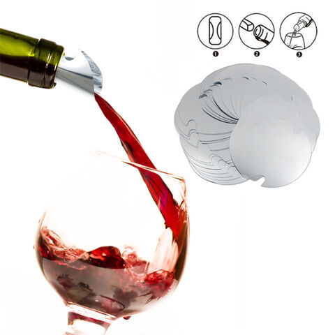 50Pcs Vin Pourer Disque, Verseur De Vin En Aluminium, Anti Goutte
