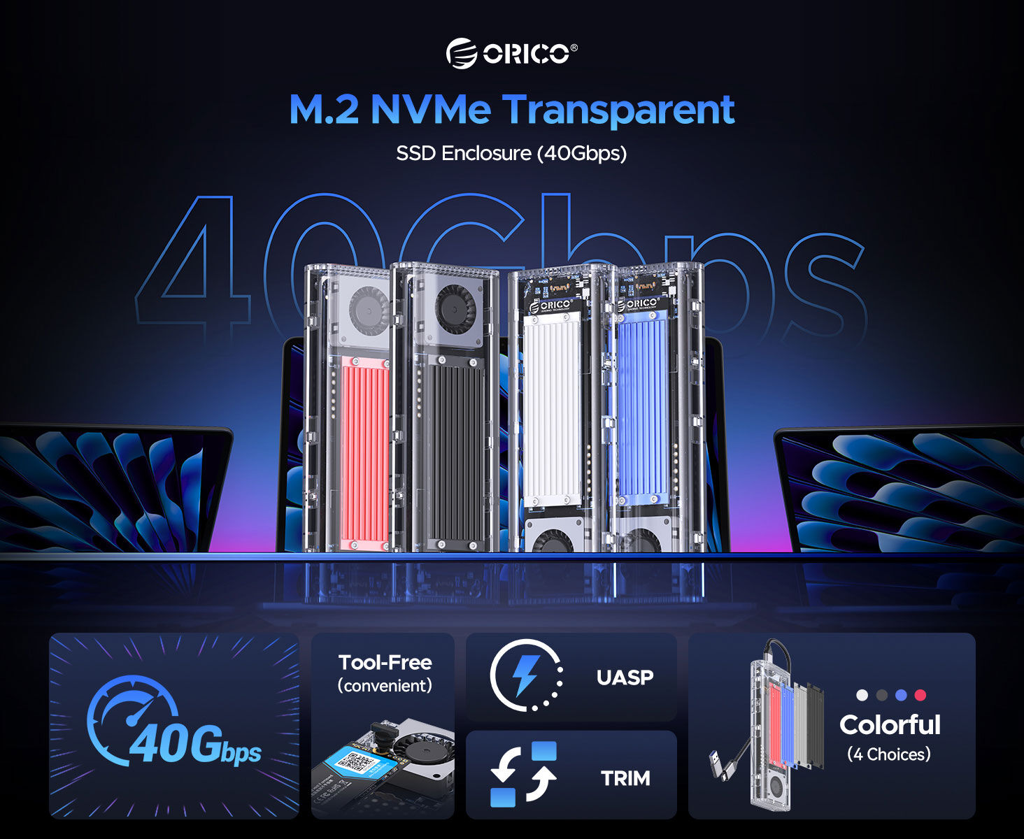  40Gbps NVMe Enclosure, SETMSPACE M.2 NVMe SSD Enclosure  Compatible with Thunderbolt 3/4 USB3.2/3.1/3.0/ Type C, Support 2280 M-Key,  Up to 4TB : Electronics