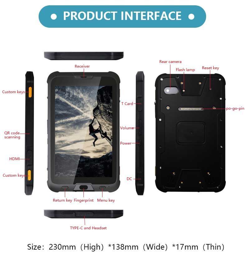 Waterproof Ip67 Android 4+64gb R80 Rugged Tablet Pc 8 Inch Have ...