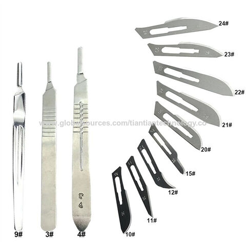 1 Scalpel Knife Handle #3 + 20 Sterile Surgical Blade #14 Multi