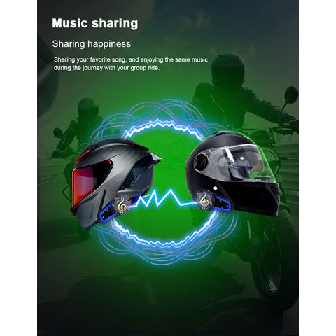 Toucare Motorradhelm Bluetooth Intercom mit Dual-Chip Schnellkopplung, Musikfreigabe, 8 Fahrer Gruppen-Intercom