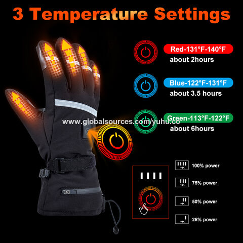 gants chauffants, gants chauds rechargeables par USB à écran