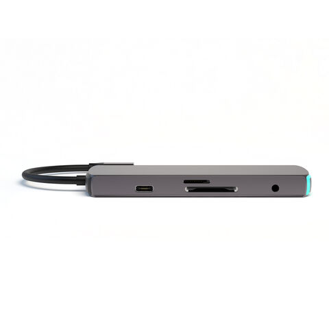 Hub USB C 9 en 1 con HDMI 4K, Carga PD de 100W, Puertos de Datos USB 3.0 5Gbps, Lector de Tarjetas SD/TF, Micrófono de Audio de 3.5mm para MacBook Pro/Air