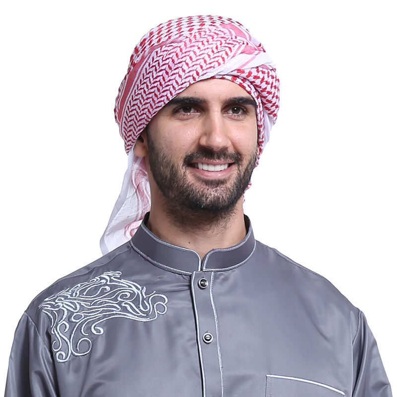 Arab Men Head Scarf Breathable Neck Wrap with Aqel Rope Plaid Print Head  Turban Middle East Headcover Arabian Costume - AliExpress