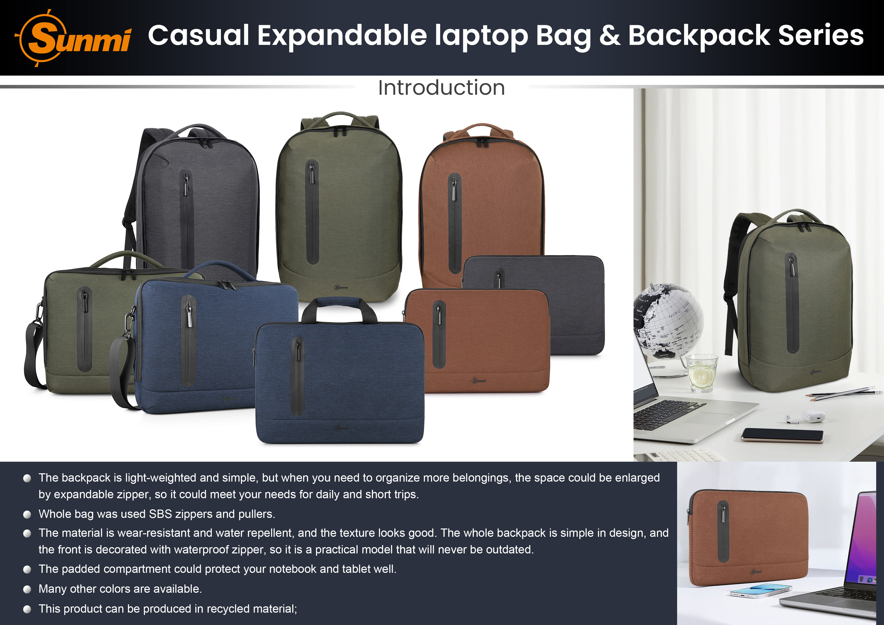 Buy Wholesale China Expandable Laptop Backpack, Fashion Notebook