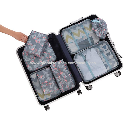 Juego de 27 cubos de compresión para maleta, bolsas organizadoras ligeras  para equipaje de viaje, bolsa de almacenamiento de equipaje, cubos de viaje