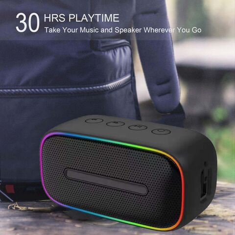 Altavoz Bluetooth Inalámbrico Q40 IPX7 Impermeable Sonido Estéreo, Altavoz Portátil TWS con TF, AUX y RGB