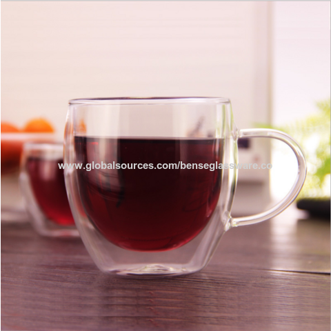 Double Wall Walled Insulated Glass Water Cups Mugs for Coffee Tea 80ML to  650ML