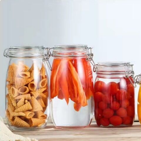 1000ml Glass Storage Jar with Airtight Lid, Square Glass Tea Tin,  Transparent Glass Canister for Ground