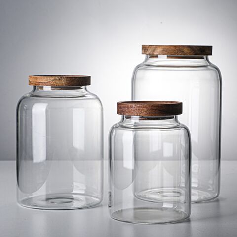 Buy Wholesale China Customizable Size Glass Spice Jars With Acacia