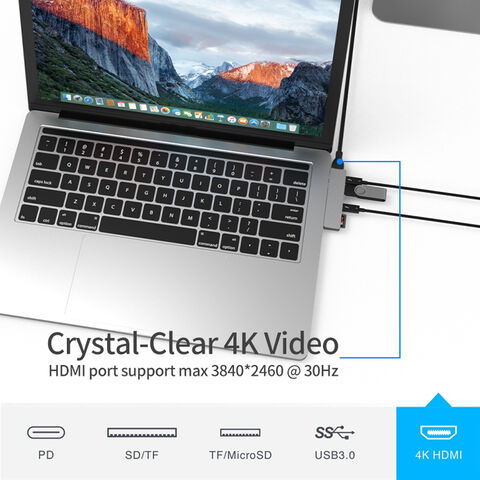 Thunderbolt 3 Typ-C USB 3.0 Hub + Kartenleser 4K@30Hz HDMI Adapter für 2019/2020 MacBook USB C Hub