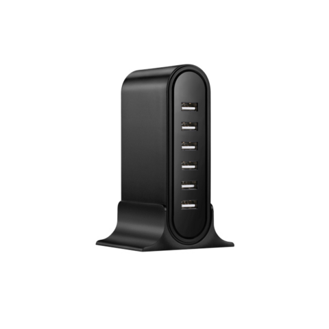 Carregador de parede USB de 6 portas, estação de carregamento de mesa Quick Charge 2.1 para telefones, tablets, smartphones