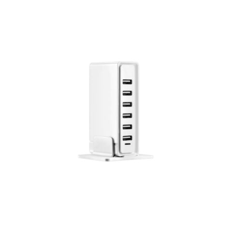 Carregador de parede USB de 6 portas, estação de carregamento de mesa Quick Charge 2.1 para telefones, tablets, smartphones