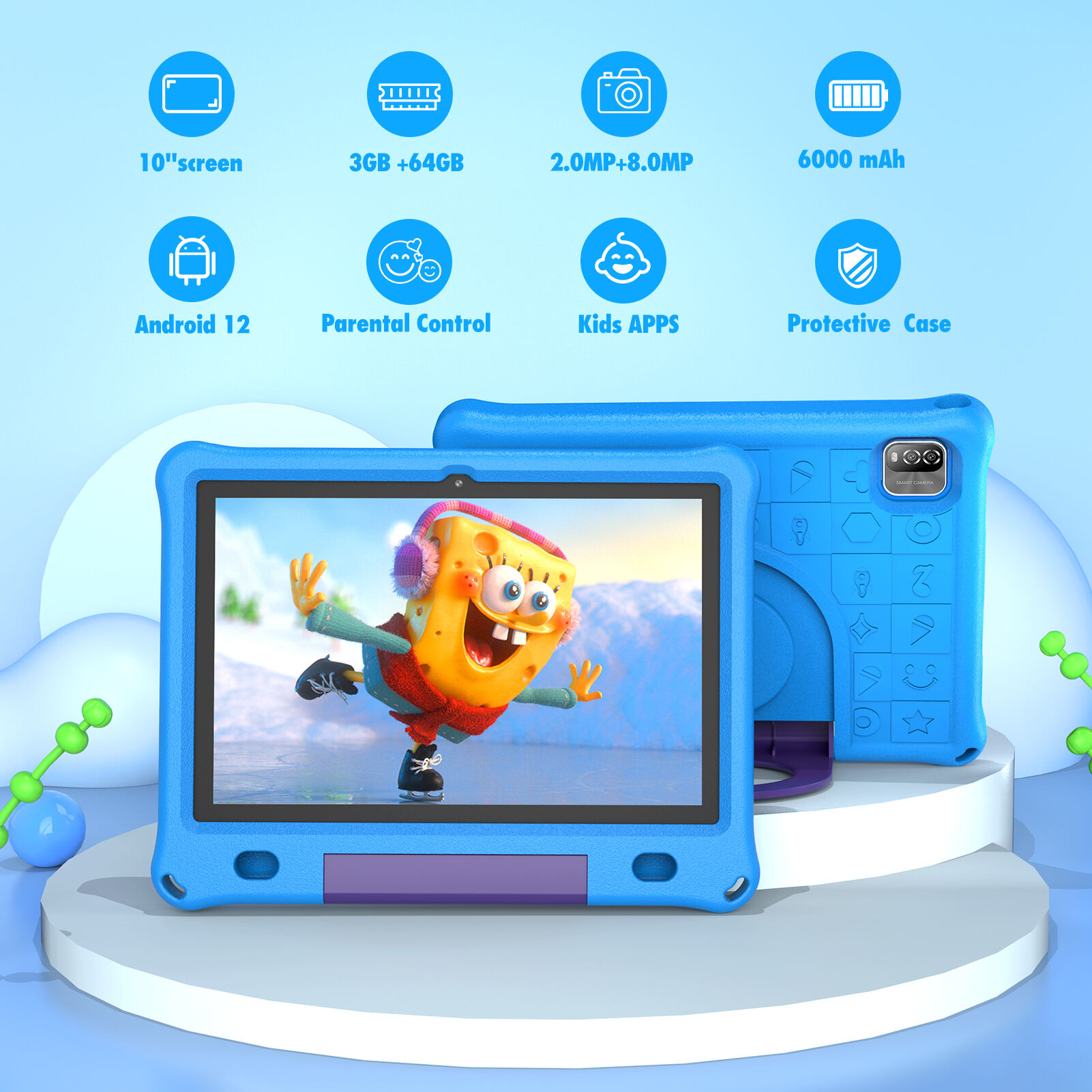 B10k 10.1 Inch Children's Tablet Game And Education Kids Tablet, Quad ...