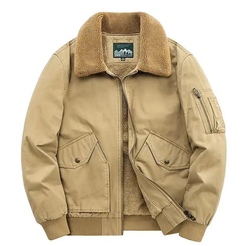 Quilted Jacket For Men's Winter Wool Padded Warm Casual Goods China