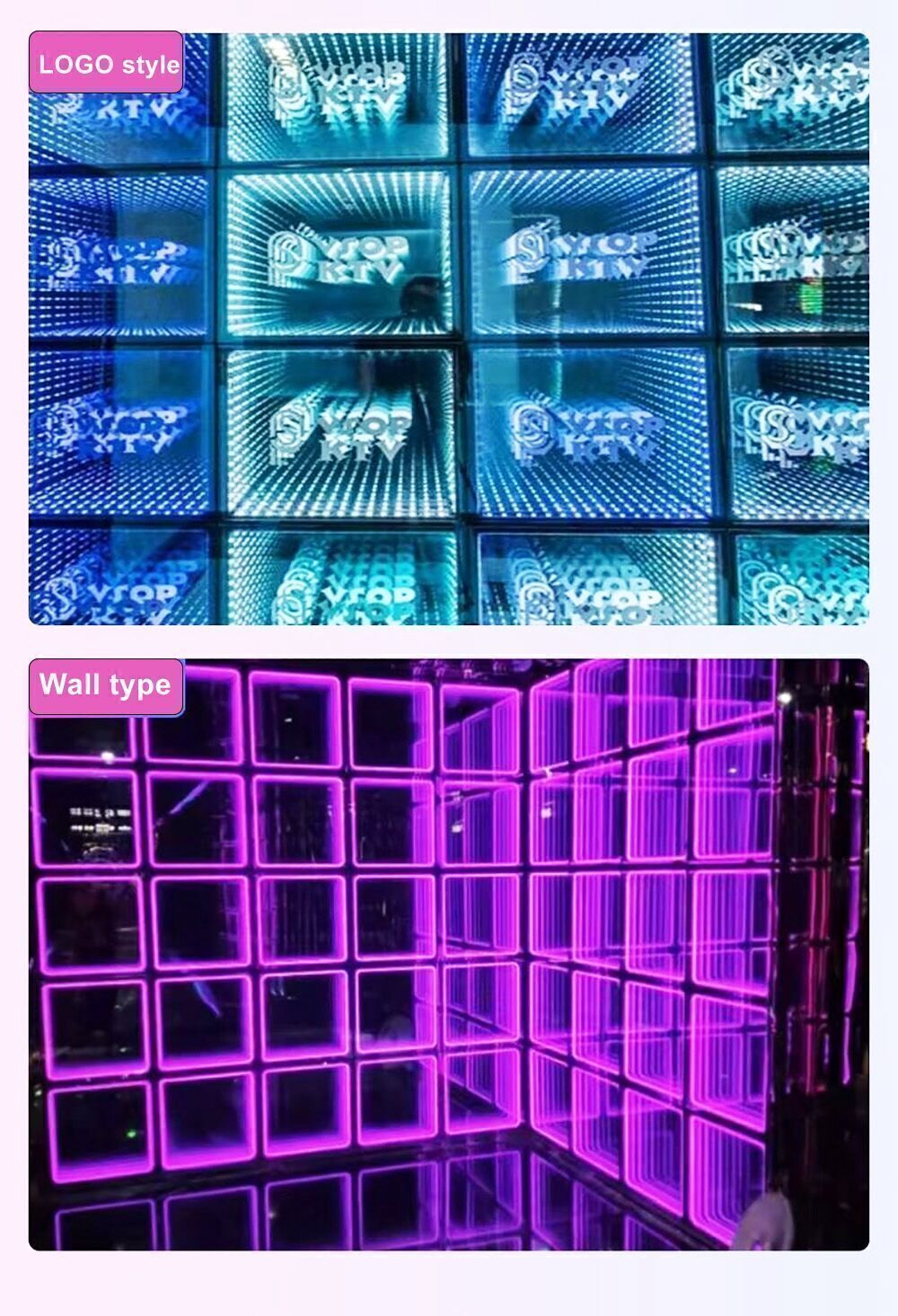 Newest Stage Lights Tempered Glass Magnetic Infinity Mirror Panel 3d ...