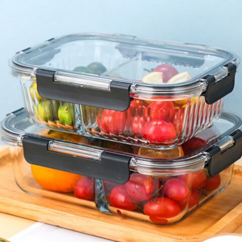 Wholesale 1060ml Glass Food Storage Containers 3 Compartments