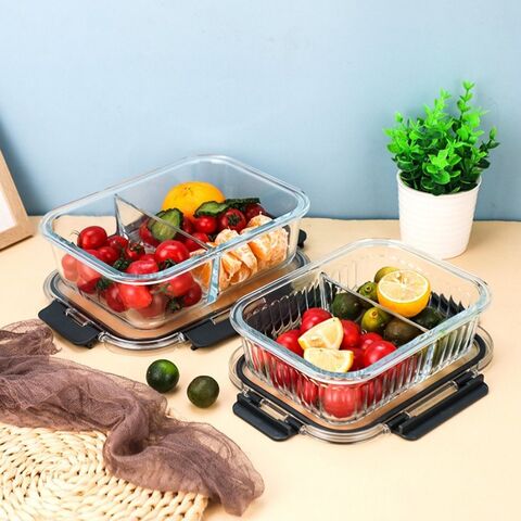 Wholesale 1060ml Glass Food Storage Containers 3 Compartments