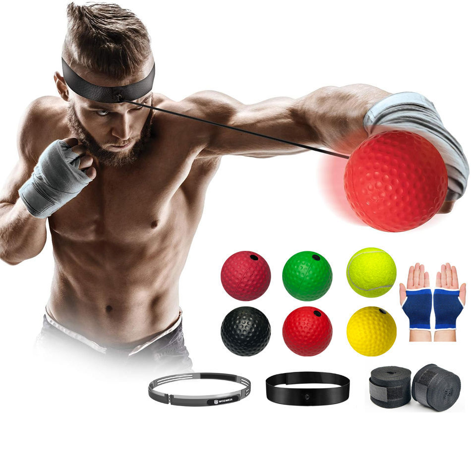 Le noir - Bande de tête de balle réflexe de boxe, équipement'entraînement  de vitesse de réaction de combat, p