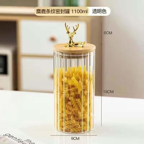 Unique Round Big 1100ml Kitchen Glass Seasoning Bottle Food